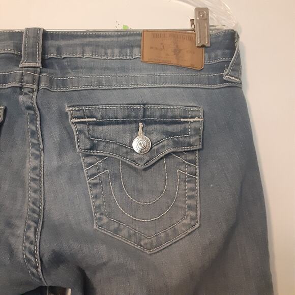 True Religion Jeans Womens Size 30 Skinny Whiskers Flap Pockets Stretch - Picture 6 of 9